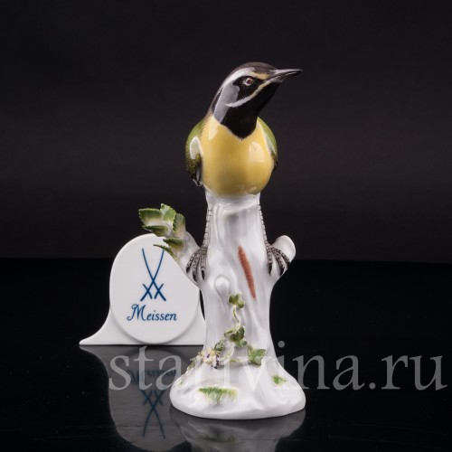 Статуэтка птицы из фарфора Синица, Meissen, Германия, 1974 г.