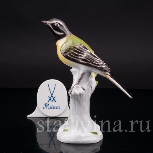 Статуэтка птицы из фарфора Синица, Meissen, Германия, 1974 г.