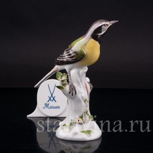 Статуэтка птицы из фарфора Синица, Meissen, Германия, 1974 г.