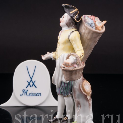Фарфоровая статуэтка Продавцец ракушек, Cries de Paris, Meissen, Германия, 1954 г.