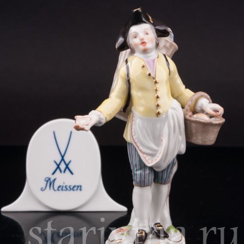 Фарфоровая статуэтка Продавцец ракушек, Cries de Paris, Meissen, Германия, 1954 г.