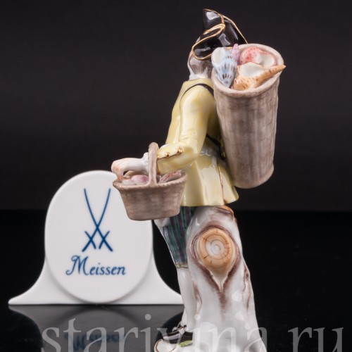 Фарфоровая статуэтка Продавцец ракушек, Cries de Paris, Meissen, Германия, 1954 г.