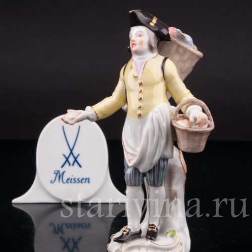 Фарфоровая статуэтка Продавцец ракушек, Cries de Paris, Meissen, Германия, 1954 г.