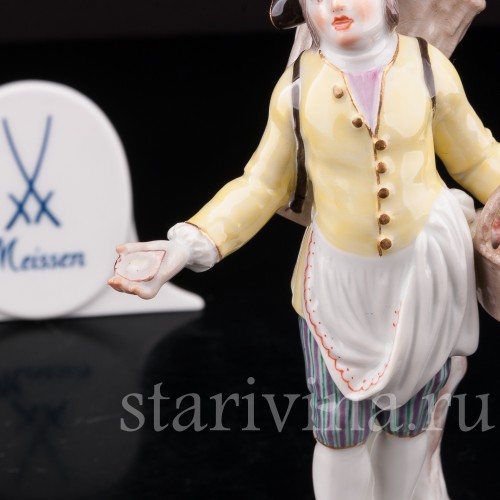 Фарфоровая статуэтка Продавцец ракушек, Cries de Paris, Meissen, Германия, 1954 г.