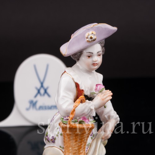 Фарфоровая фигурка Девочка с корзиной, Meissen, Германия, 1968 г.