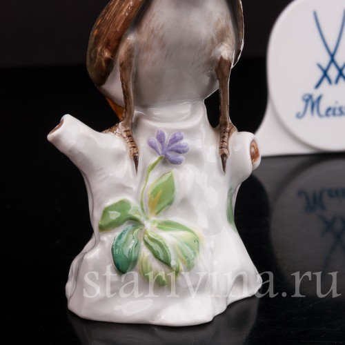 Статуэтка птицы из фарфора Малиновка, Meissen, Германия, сер. 19 - нач. 20 вв.