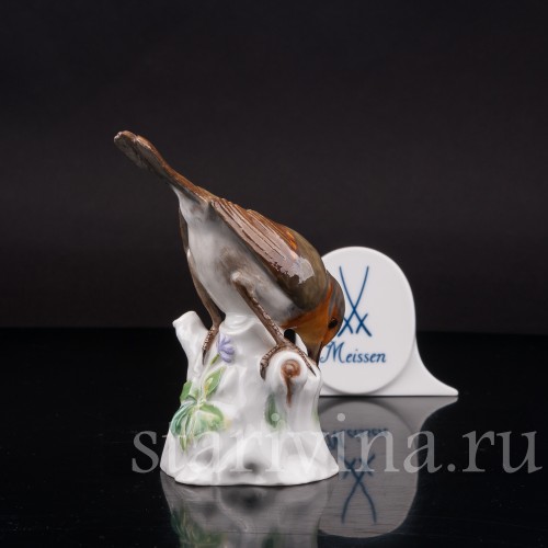Статуэтка птицы из фарфора Малиновка, Meissen, Германия, сер. 19 - нач. 20 вв.