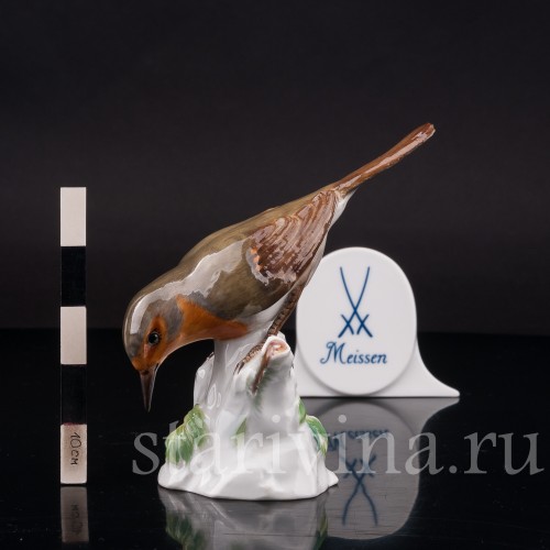 Статуэтка птицы из фарфора Малиновка, Meissen, Германия, сер. 19 - нач. 20 вв.