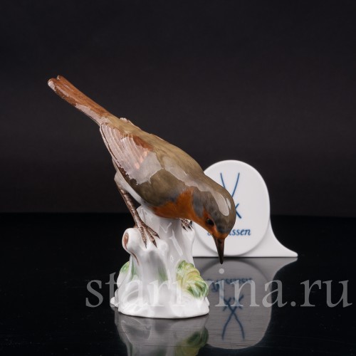 Статуэтка птицы из фарфора Малиновка, Meissen, Германия, сер. 19 - нач. 20 вв.