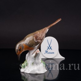 Статуэтка птицы из фарфора Малиновка, Meissen, Германия, сер. 19 - нач. 20 вв.