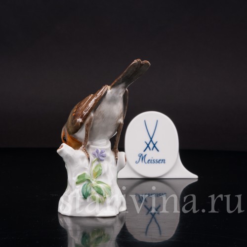 Статуэтка птицы из фарфора Малиновка, Meissen, Германия, сер. 19 - нач. 20 вв.