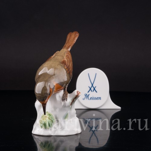 Статуэтка птицы из фарфора Малиновка, Meissen, Германия, сер. 19 - нач. 20 вв.