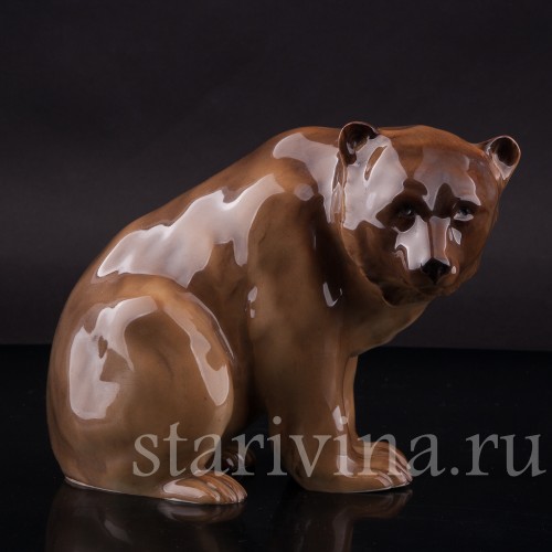 Фигурка из фарфора Бурый медведь, Rorstrand, Швеция, перв.пол. 20 в.