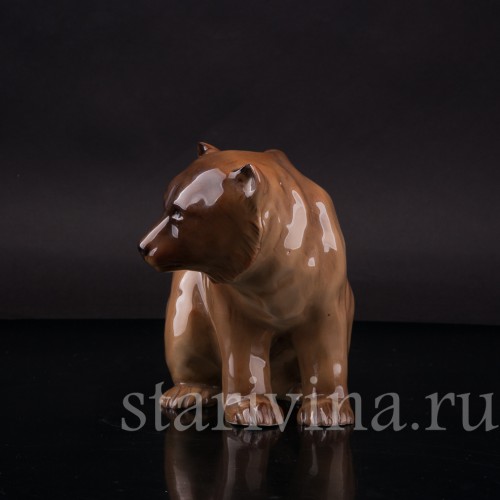 Фигурка из фарфора Бурый медведь, Rorstrand, Швеция, перв.пол. 20 в.