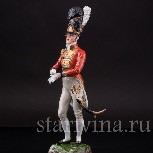 Фарфоровая статуэтка Офицер шотландской гвардии, 1815, Sitzendorf, Германия, вт. пол. 20 в.