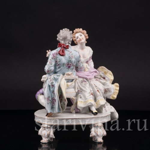 Фарфоровая статуэтка Тет-а-тет, влюбленная пара Dressel, Kister & Co, Германия, кон. 19 - нач.20 вв.