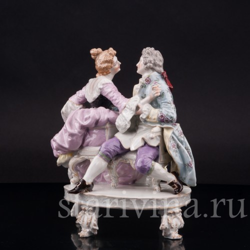 Фарфоровая статуэтка Тет-а-тет, влюбленная пара Dressel, Kister & Co, Германия, кон. 19 - нач.20 вв.