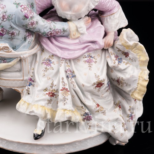 Фарфоровая статуэтка Тет-а-тет, влюбленная пара Dressel, Kister & Co, Германия, кон. 19 - нач.20 вв.