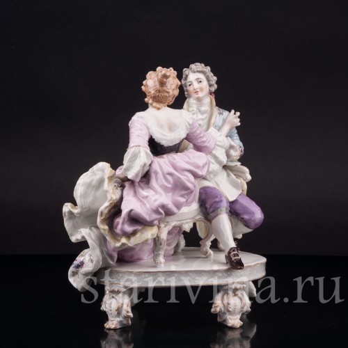 Фарфоровая статуэтка Тет-а-тет, влюбленная пара Dressel, Kister & Co, Германия, кон. 19 - нач.20 вв.