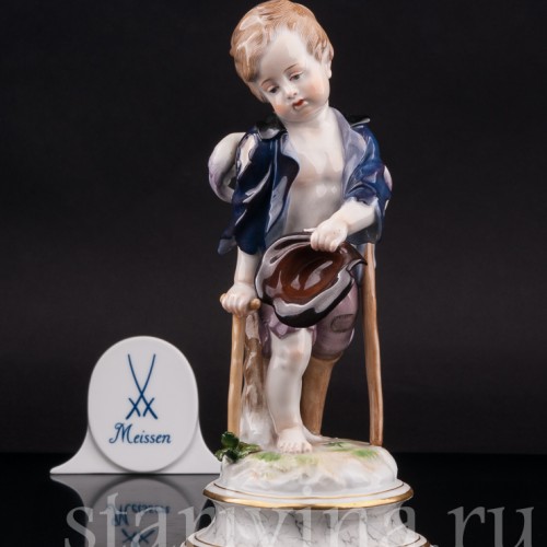 Фарфоровая статуэтка Купидон-нищий, Meissen, Германия, кон.19 - нач.20 вв.