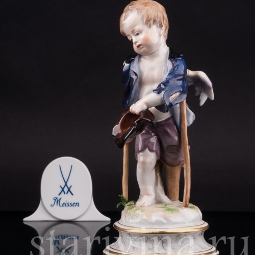 Фарфоровая статуэтка Купидон-нищий, Meissen, Германия, кон.19 - нач.20 вв.