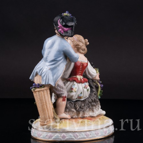 Фарфоровая статуэтка Аллегория осени, дети с козликом, Volkstedt, Германия, нач. 20 в.