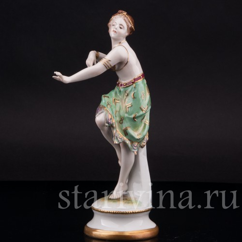 Фигурка девушки из фарфора Танцовщица ар деко, Volkstedt, Германия, нач. 20 в.