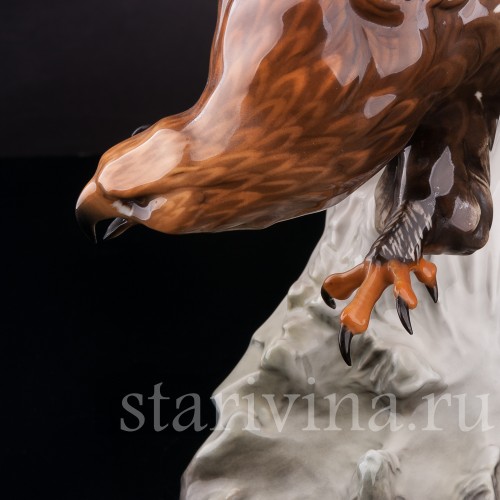 Фарфоровая статуэтка птицы Орел-беркут, Hutschenreuther, Германия, 1970 гг.