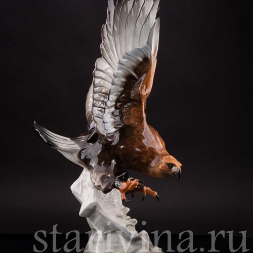 Фарфоровая статуэтка птицы Орел-беркут, Hutschenreuther, Германия, 1970 гг.