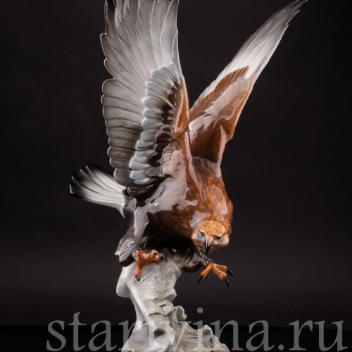 Фарфоровая статуэтка птицы Орел-беркут, Hutschenreuther, Германия, 1970 гг.