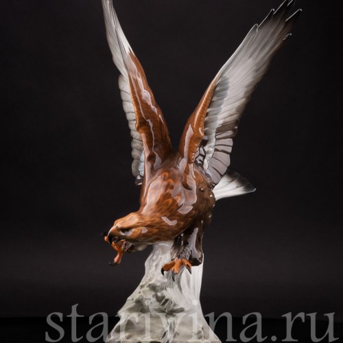 Фарфоровая статуэтка птицы Орел-беркут, Hutschenreuther, Германия, 1970 гг.