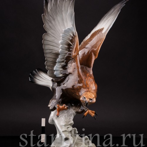 Фарфоровая статуэтка птицы Орел-беркут, Hutschenreuther, Германия, 1970 гг.