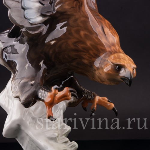 Фарфоровая статуэтка птицы Орел-беркут, Hutschenreuther, Германия, 1970 гг.