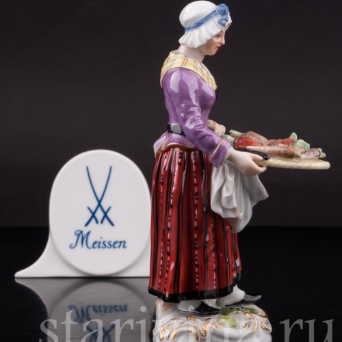 Фарфоровая статуэтка  Торговка овощами, Cries de Paris, Meissen, Германия, сер. 19 - нач. 20 в.