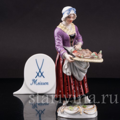 Фарфоровая статуэтка  Торговка овощами, Cries de Paris, Meissen, Германия, сер. 19 - нач. 20 в.