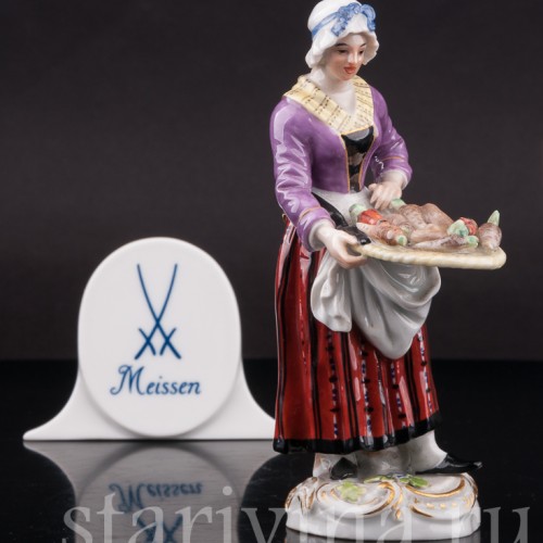 Фарфоровая статуэтка  Торговка овощами, Cries de Paris, Meissen, Германия, сер. 19 - нач. 20 в.