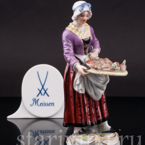 Фарфоровая статуэтка  Торговка овощами, Cries de Paris, Meissen, Германия, сер. 19 - нач. 20 в.