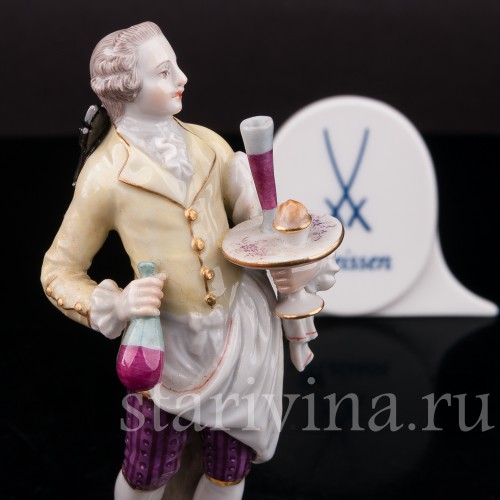Фарфоровая статуэтка Официант, Cries de Paris, Meissen, Германия, сер. 19 - нач. 20 в.
