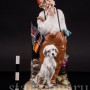 Фарфоровая статуэтка Мужчина с собакой и зонтиком, Capodimonte, Италия, 1970-е гг.