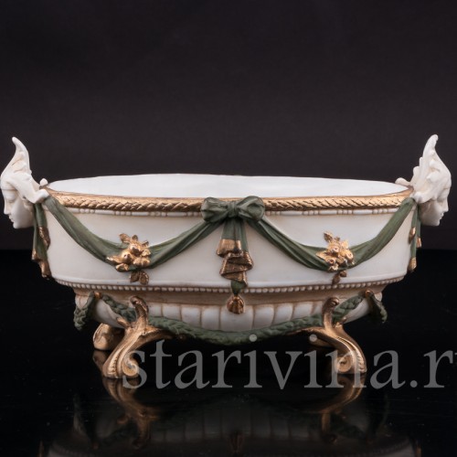 Фарфоровая Ваза с маскаронами, E. A. Muller, Германия, 1890-1927 гг.