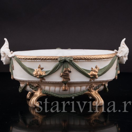 Фарфоровая Ваза с маскаронами, E. A. Muller, Германия, 1890-1927 гг.