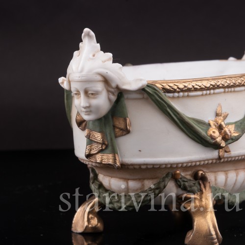 Фарфоровая Ваза с маскаронами, E. A. Muller, Германия, 1890-1927 гг.