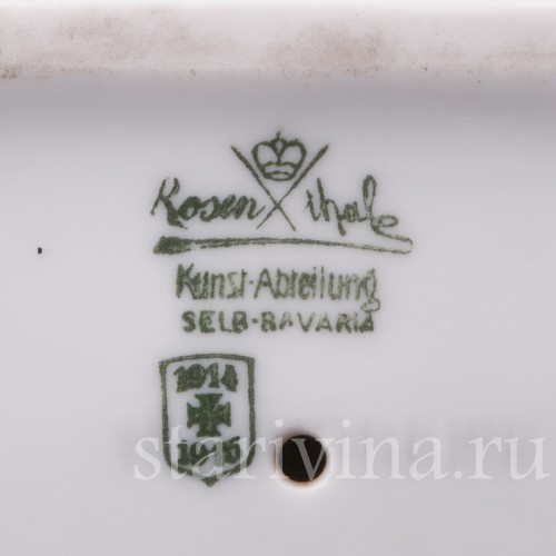 Фарфоровая статуэтка птиц Два волнистых попугая, Rosenthal, Германия, 1915 г.