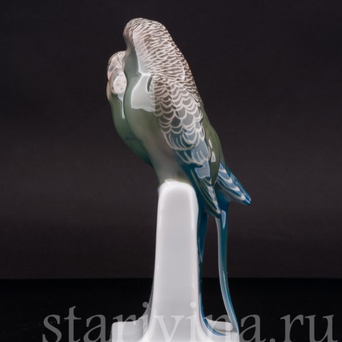 Фарфоровая статуэтка птиц Два волнистых попугая, Rosenthal, Германия, 1915 г.