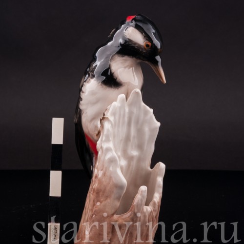 Фарфоровая статуэтка птицы Пёстрый дятел, Goebel, Германия, до 1991 г.