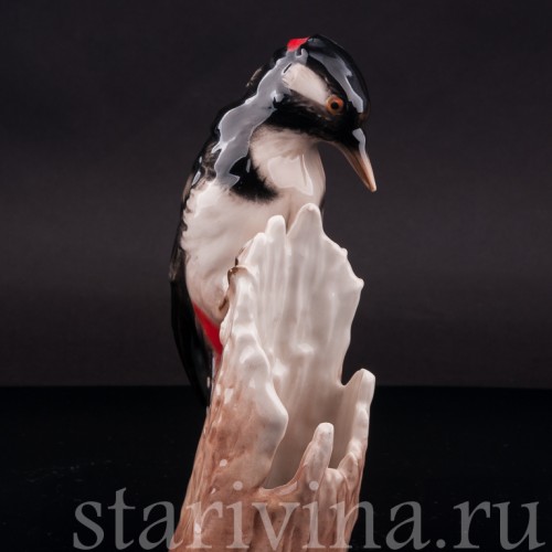 Фарфоровая статуэтка птицы Пёстрый дятел, Goebel, Германия, до 1991 г.