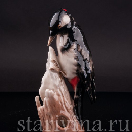 Фарфоровая статуэтка птицы Пёстрый дятел, Goebel, Германия, до 1991 г.