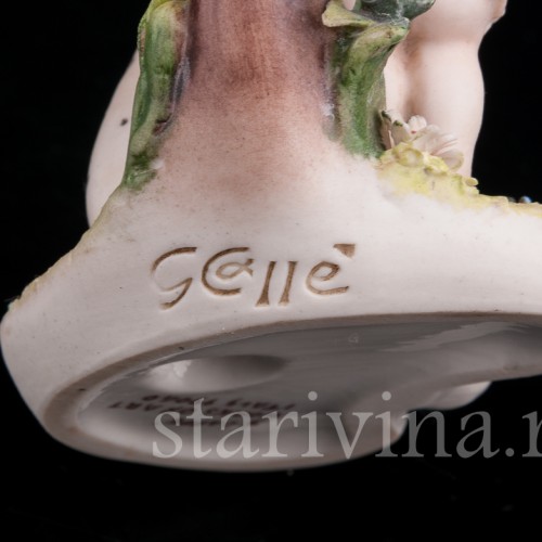 Фарфоровая фигурка Малыш с собакой, миниатюра, Giuseppe Cappe, Италия, вт. пол. 20 в.