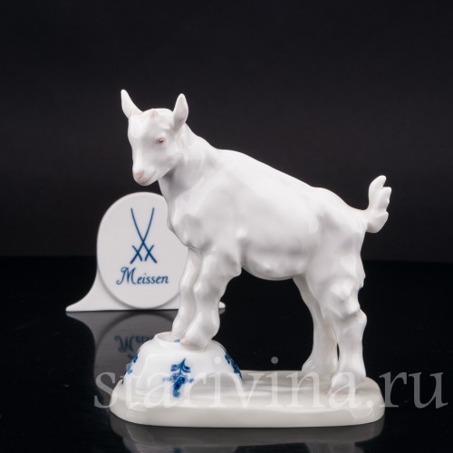 Фарфоровая статуэтка Козлик и разбитая чашка, Meissen, Германия, сер. 20 века.