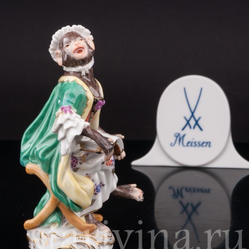 Фарфоровая статуэтка Обезьяна-певица, Meissen, Германия, 1987 г.